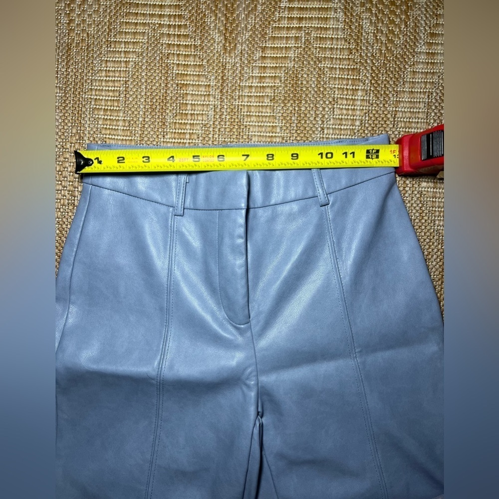 7 For All Mankind Women's Baby Blue Leather Style Pants, Wide Leg, Size XS - Picture 6 of 10